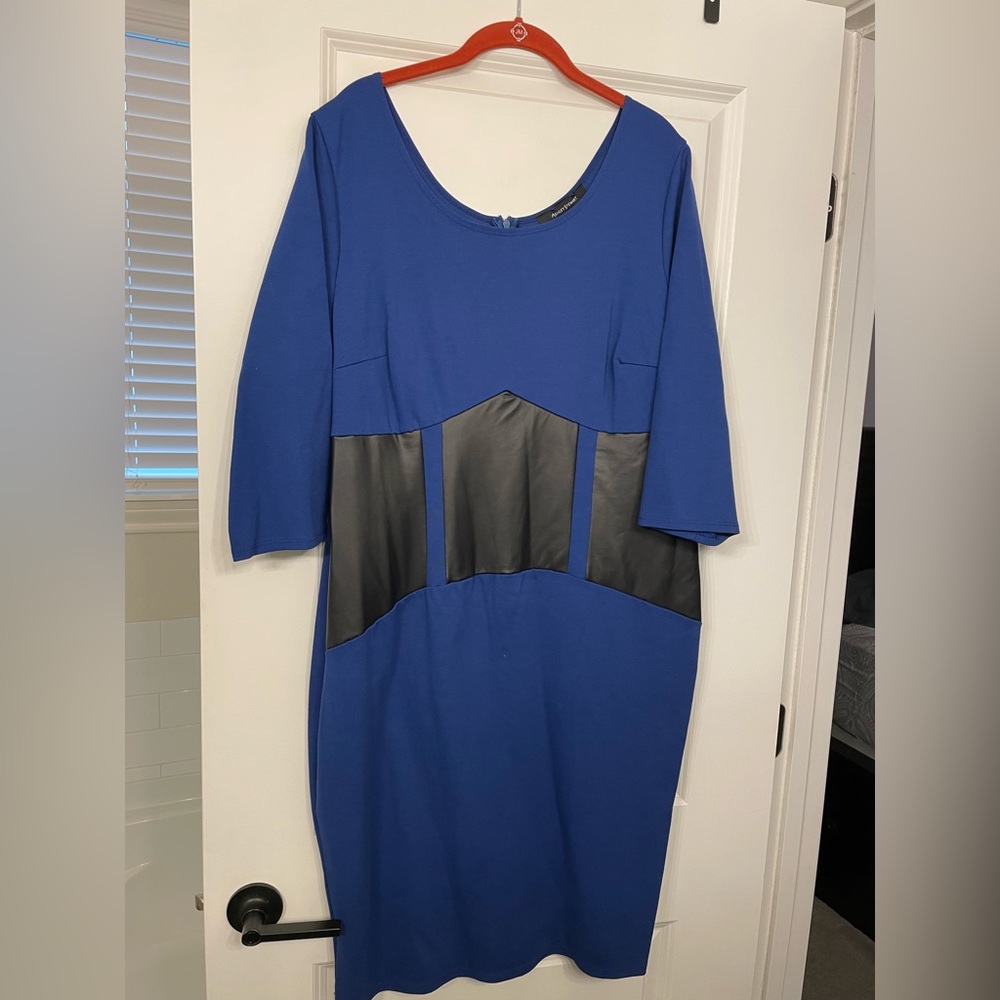 Dress with pleather accents